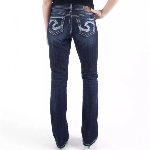 Silver Jeans W28/L33 Natsuki Bootcut Women's Jeans Dark Wash Embroidered - Picture 1 of 13